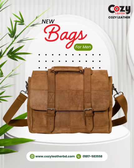 CLL-026 Premium Handcrafted Genuine Leather Crossbody Messenger Bag for Men